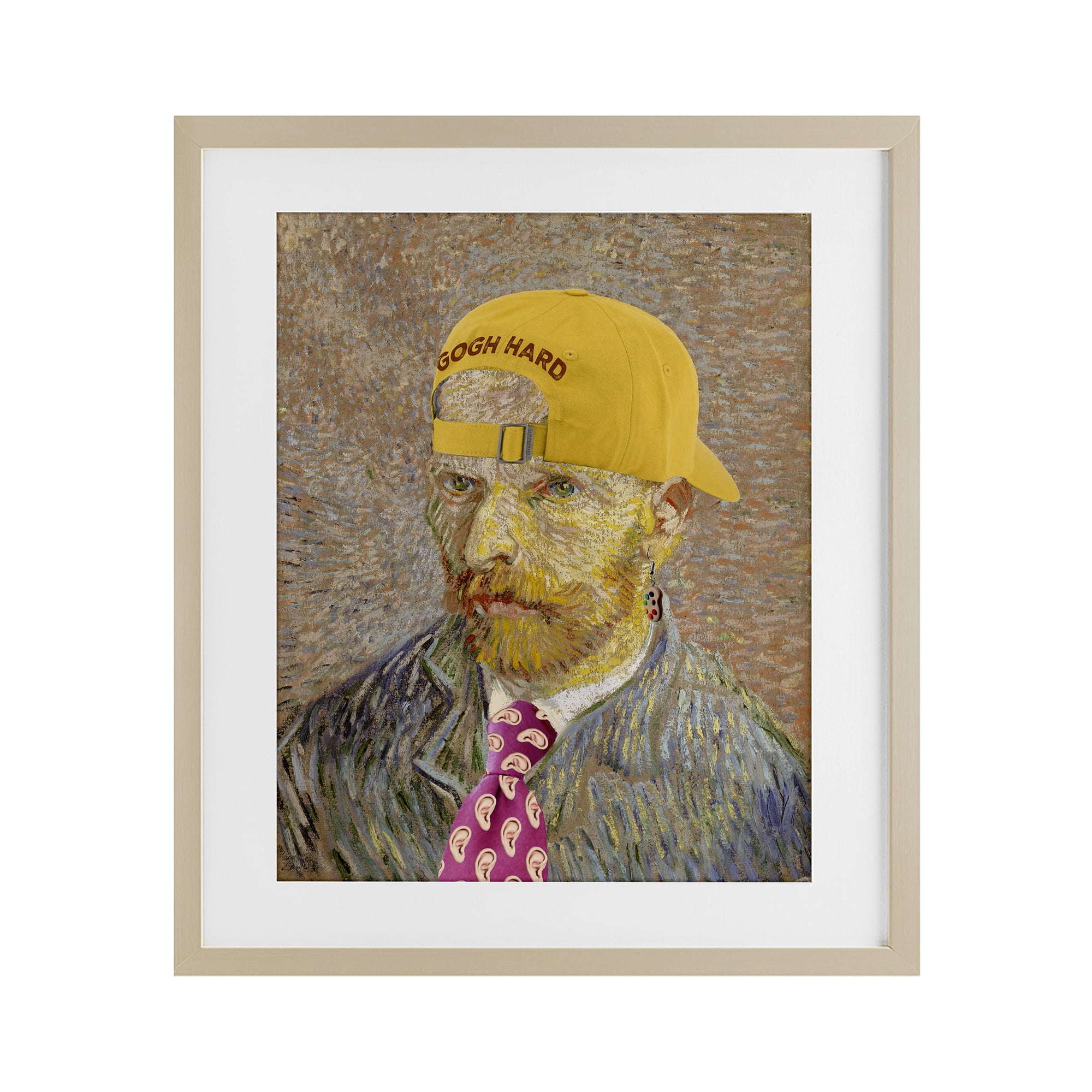 Van Gogh in Yellow hat Birch Framed Print Under Glass, design by Masters Redux