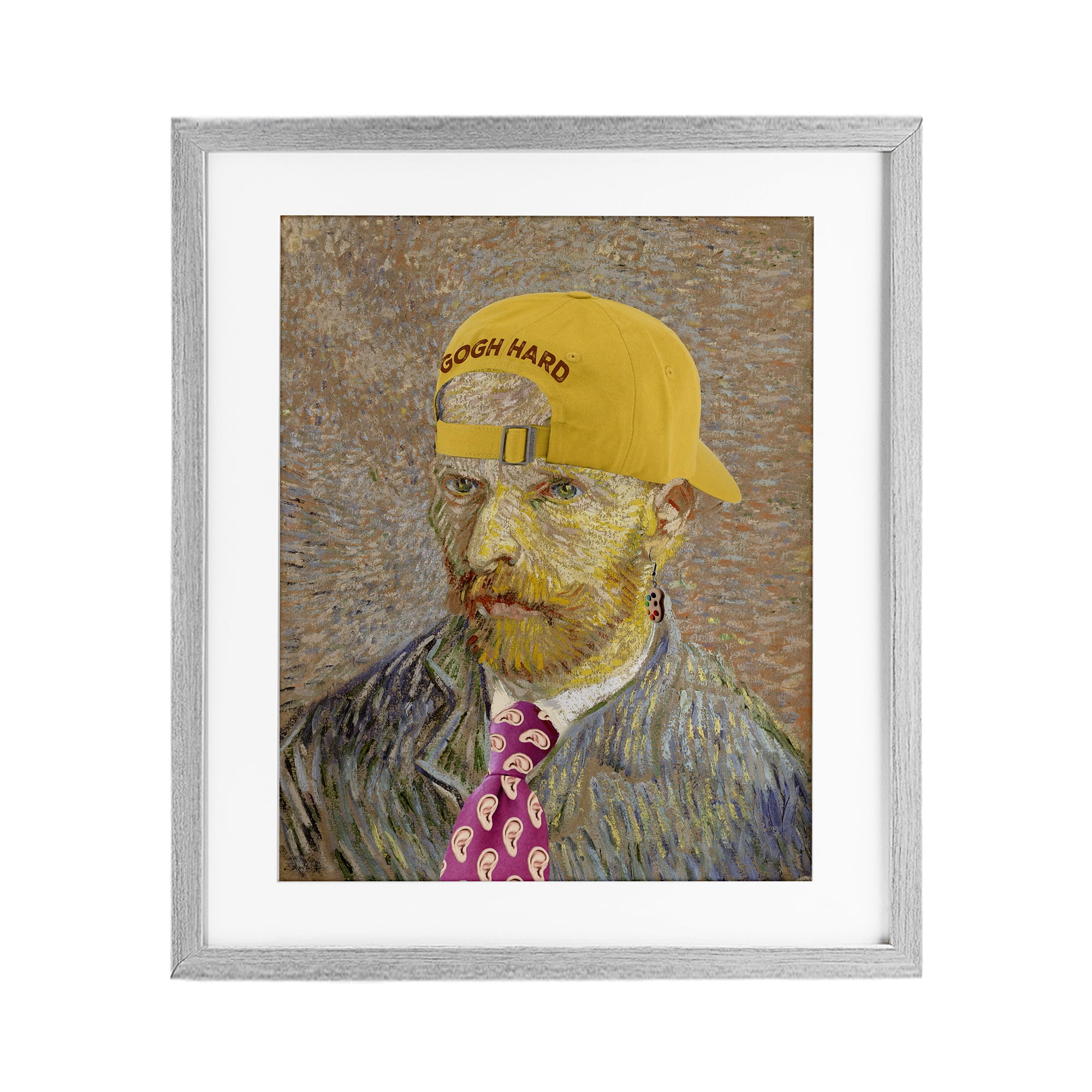 Van Gogh in Yellow hat Gray Framed Print Under Glass, design by Masters Redux