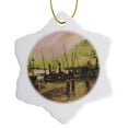 thumbnail image 1 of 3drose, Van Goghs Kai in Antwerpen, 3 inch Snowflake Porcelain Ornament, 1 of 7