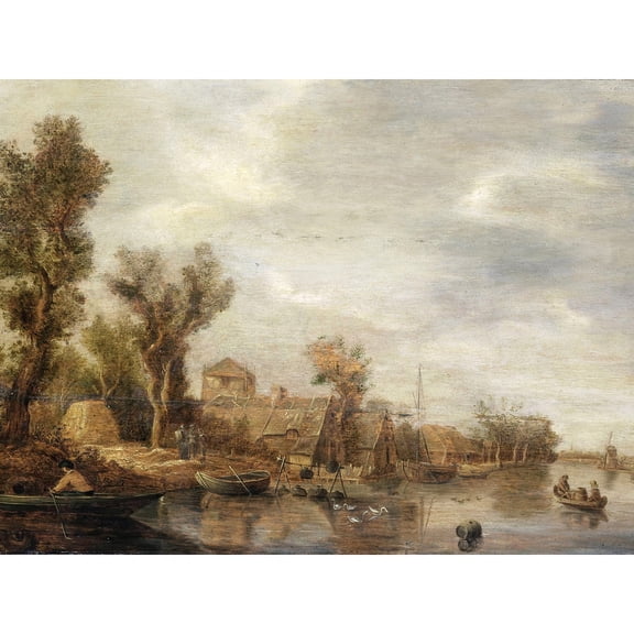 Van Goyen View Of A River Landscape Painting Extra Large XL Wall Art Poster Print