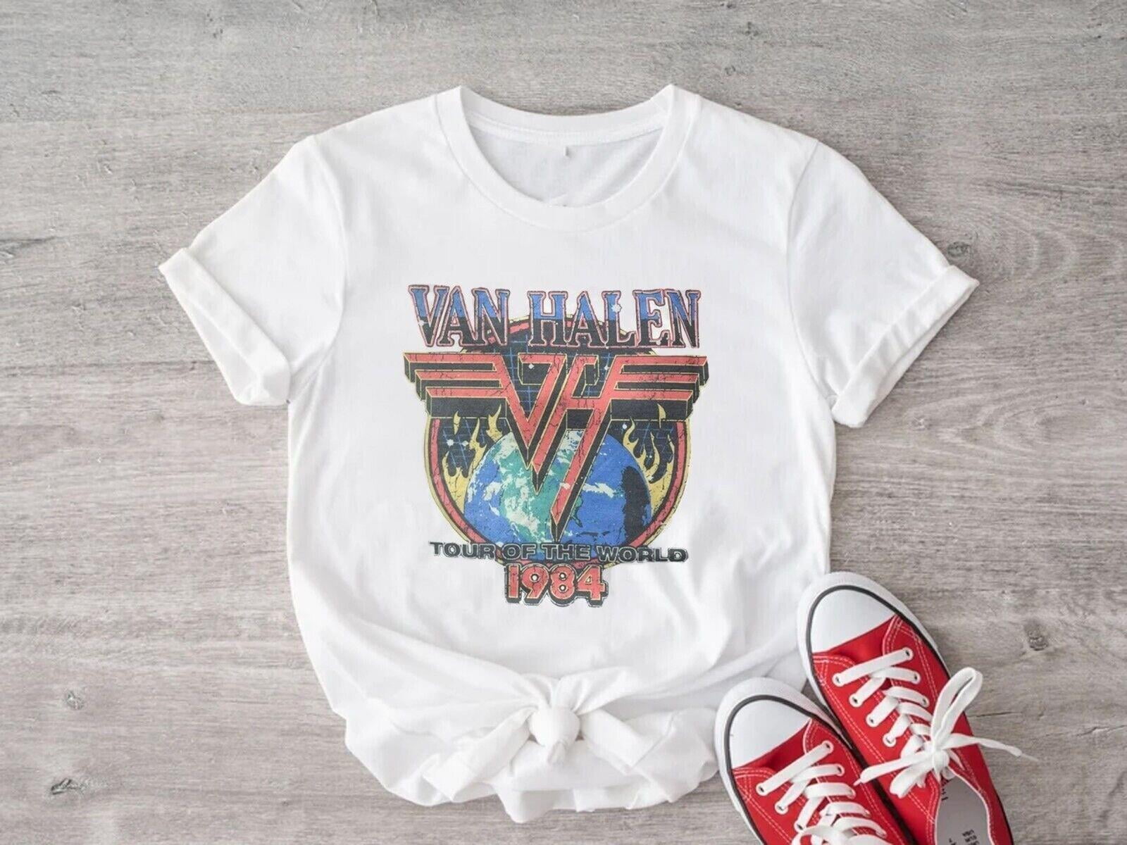 Van Halen 1984 Music Tour Rock Band 80s Vintage Tour Of The World Gifts