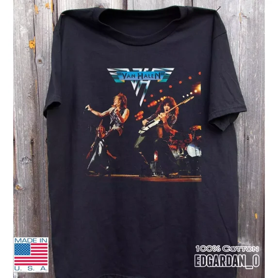 Van Halen Bottoms Up! Live Tour Rock Music Black Unisex T-Shirt Full Size