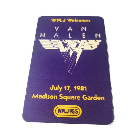Van Halen Concert Madison Square Garden 1981 Backstage Pass