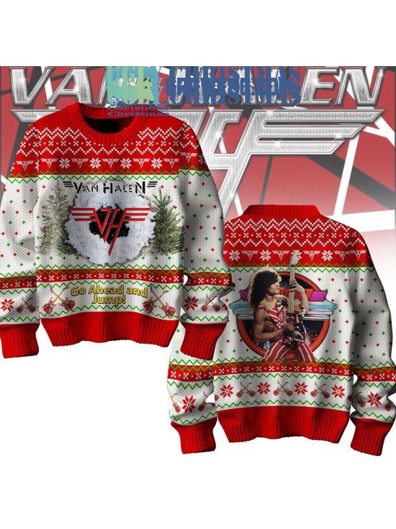 Van Halen Go Ahead And Jump Christmas Ugly Sweater