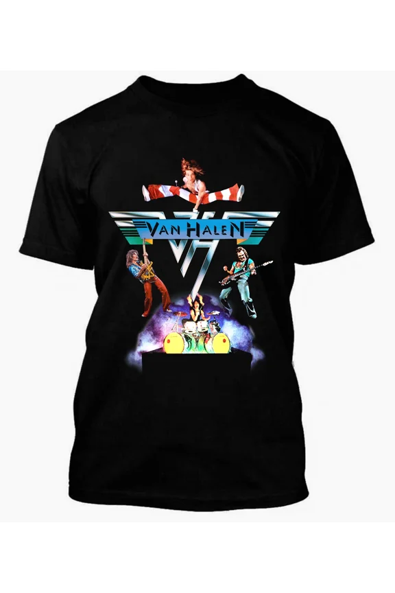 Van Halen II Tour Concert Heavy Cotton Black Unisex T-shirt