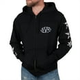 thumbnail image 1 of Van Halen Men's  B&W Stripes Guitar Zippered Hooded Sweatshirt Black, 1 of 2