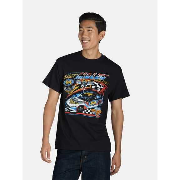 Van Halen Men's & Big Men's Racing Graphic Band Tee with Short Sleeves, Sizes S-3XL