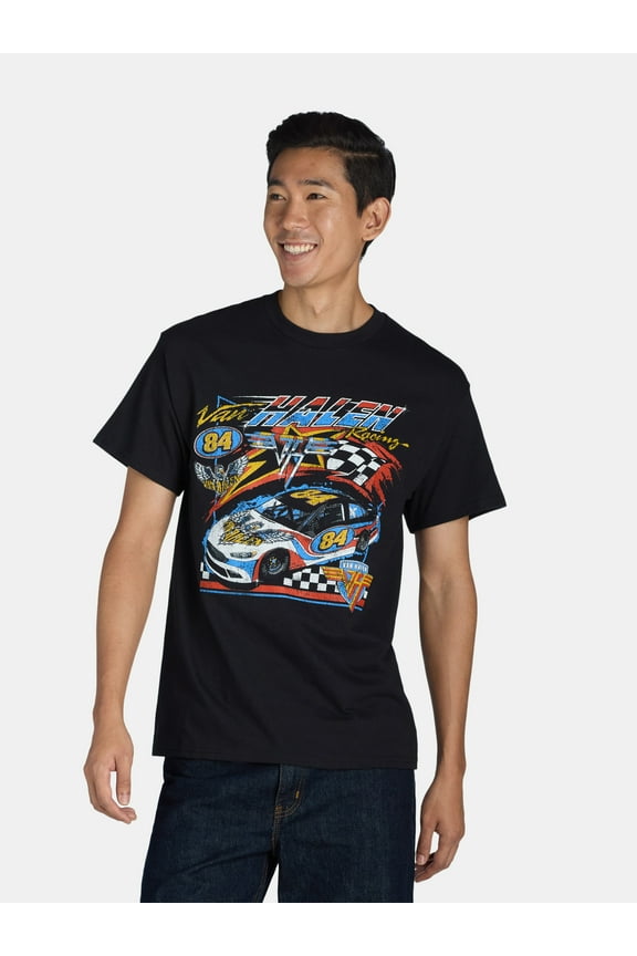 Van Halen Men's & Big Men's Racing Graphic Band Tee with Short Sleeves, Sizes S-3XL