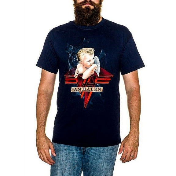 Van Halen Men's Smoking T-shirt Small Navy