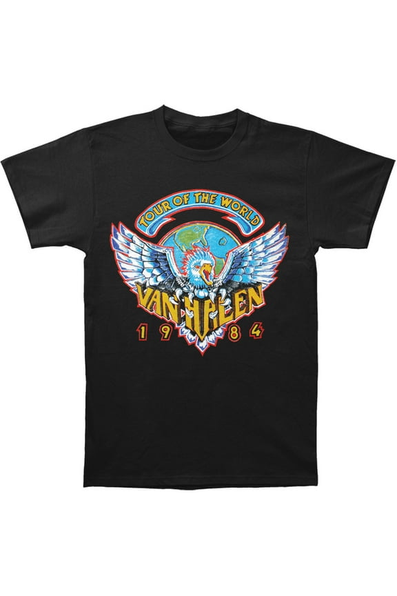 Men's Tour Of World 1984 T-shirt Small Black