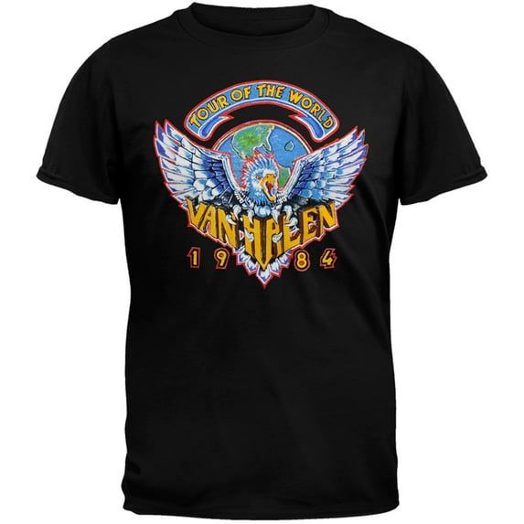 Van Halen Men's Tour Of World 1984 T-shirt XXX-Large Black