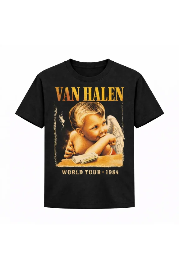Van Halen Smoking Baby Shirt, Rock Concert Tour Tee
