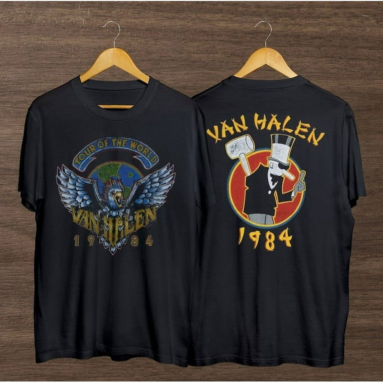 Van Halen Tour of The World 1984 T Shirt Vintage Van Halen Retro 90s Shirt Walmart