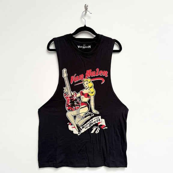 Van Halen Unisex Vest T-Shirt Running With The Devil (Black)