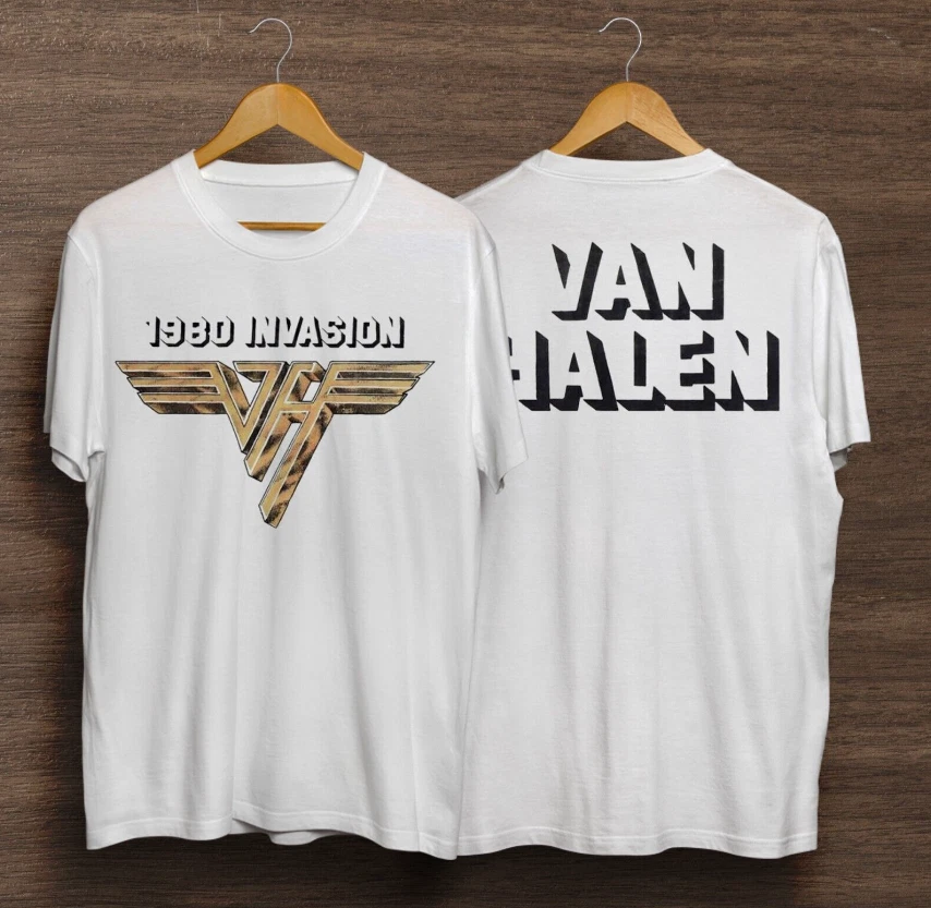 T-shirt Vintage Van Halen World Tour 2008 - Officiel, Taille S, Gris, Occasion Très Bon état