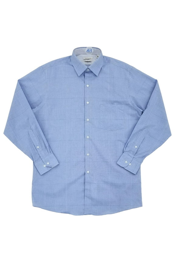 Air Mens Mineral Blue Stretch Long Sleeve Dress Shirt M 15.5 34/35