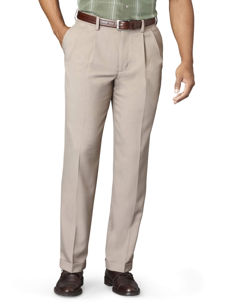 van heusen pleated dress pants Van Heusen Big and Tall Cuffed Crosshatch Dress Pant