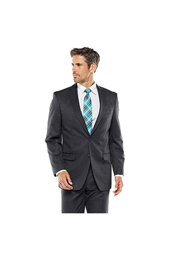 Classic-Fit Patterned Suit Jacket  Men Grey 38 Regular