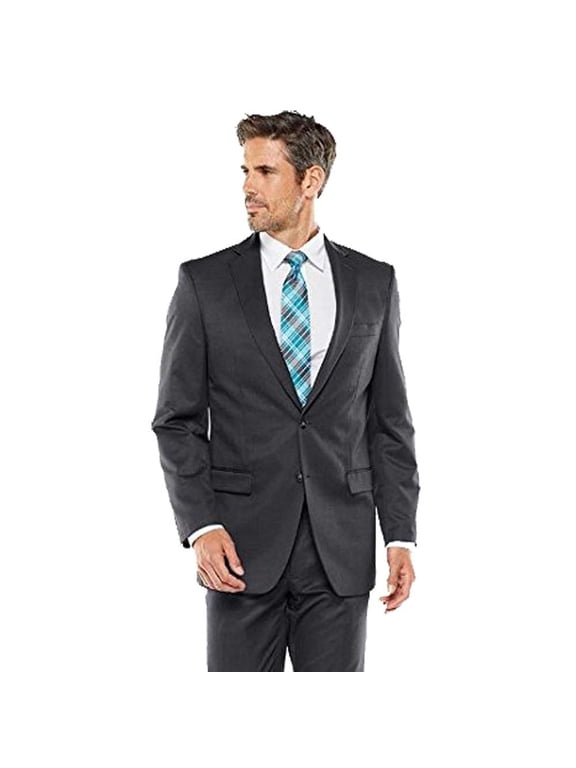 Classic-Fit Patterned Suit Jacket Men Grey 44 Short