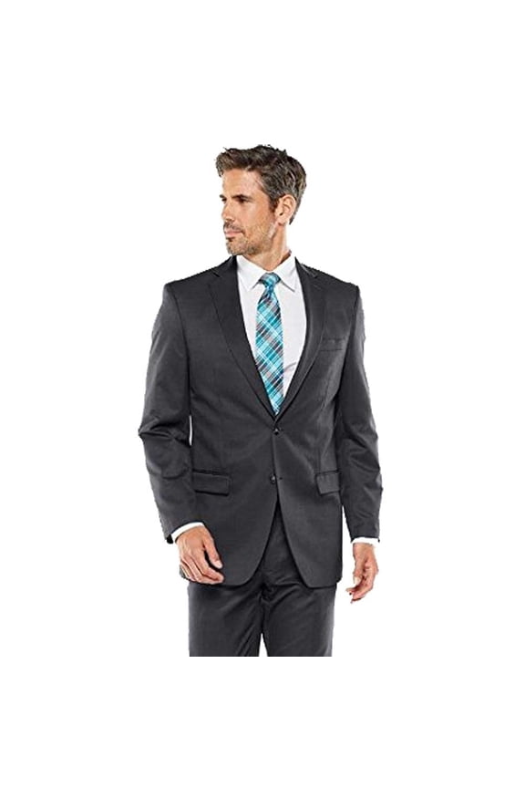 Classic-Fit Patterned Suit Jacket Men Grey 44 Short