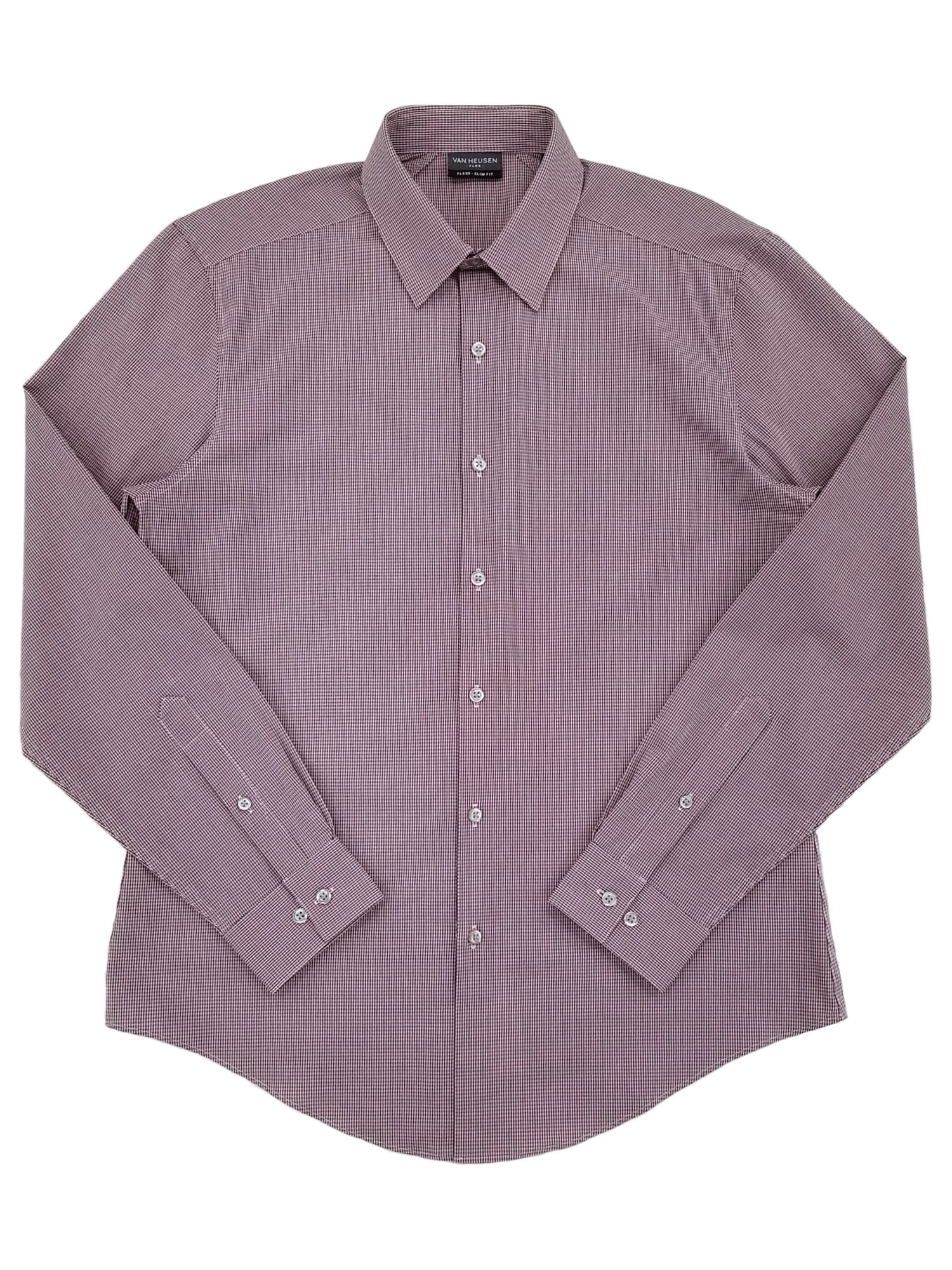 Van Heusen Flex Mens Mulberry Slim Fit Long Sleeve Dress Shirt 15-15.5  32/33 
