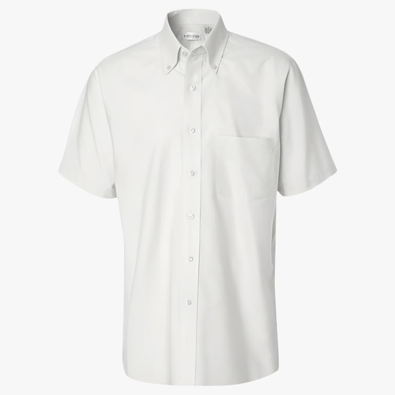 Van Heusen Men's Classic Dress Button-Down Short Sleeve Shirt,  Wrinkle-Free, Stain-Resistant Oxford - Walmart.com
