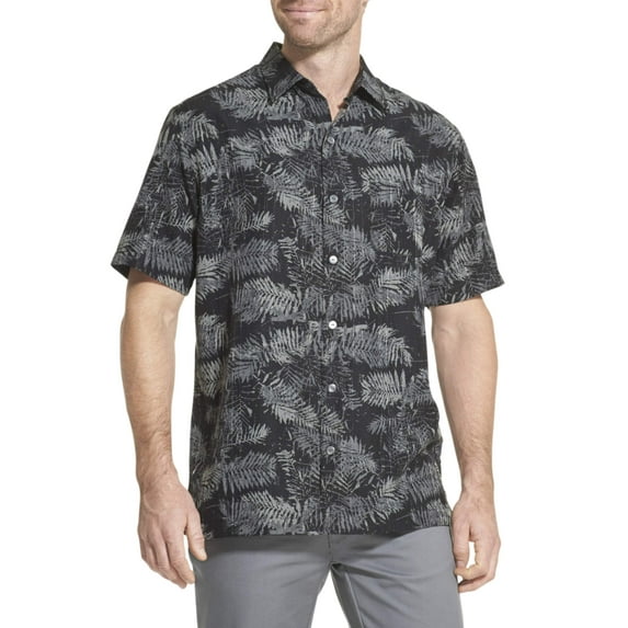 Van Heusen Men's Air Big and Tall Tropical Print Short Sleeve Button Down Shirt