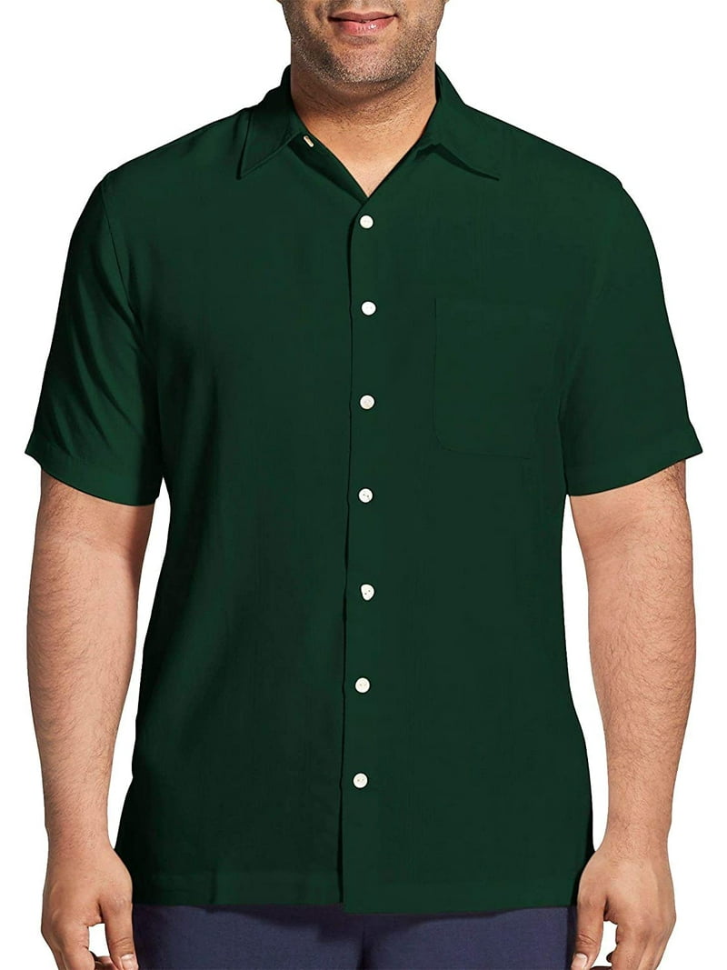 slim fit dress slacks Van Heusen - Mens Essential Woven Solid Short Sleeve Button Up Top main image 0