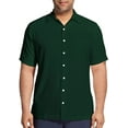 thumbnail image 1 of Van Heusen Men's Air Short Sleeve Button Down Poly Rayon Stripe Shirt Large Tall Green Zucchini, 1 of 2