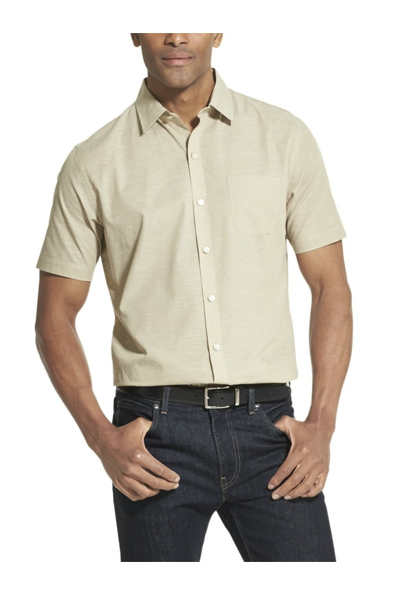 Men's Air Texture Short Sleeve Button Down Shirt