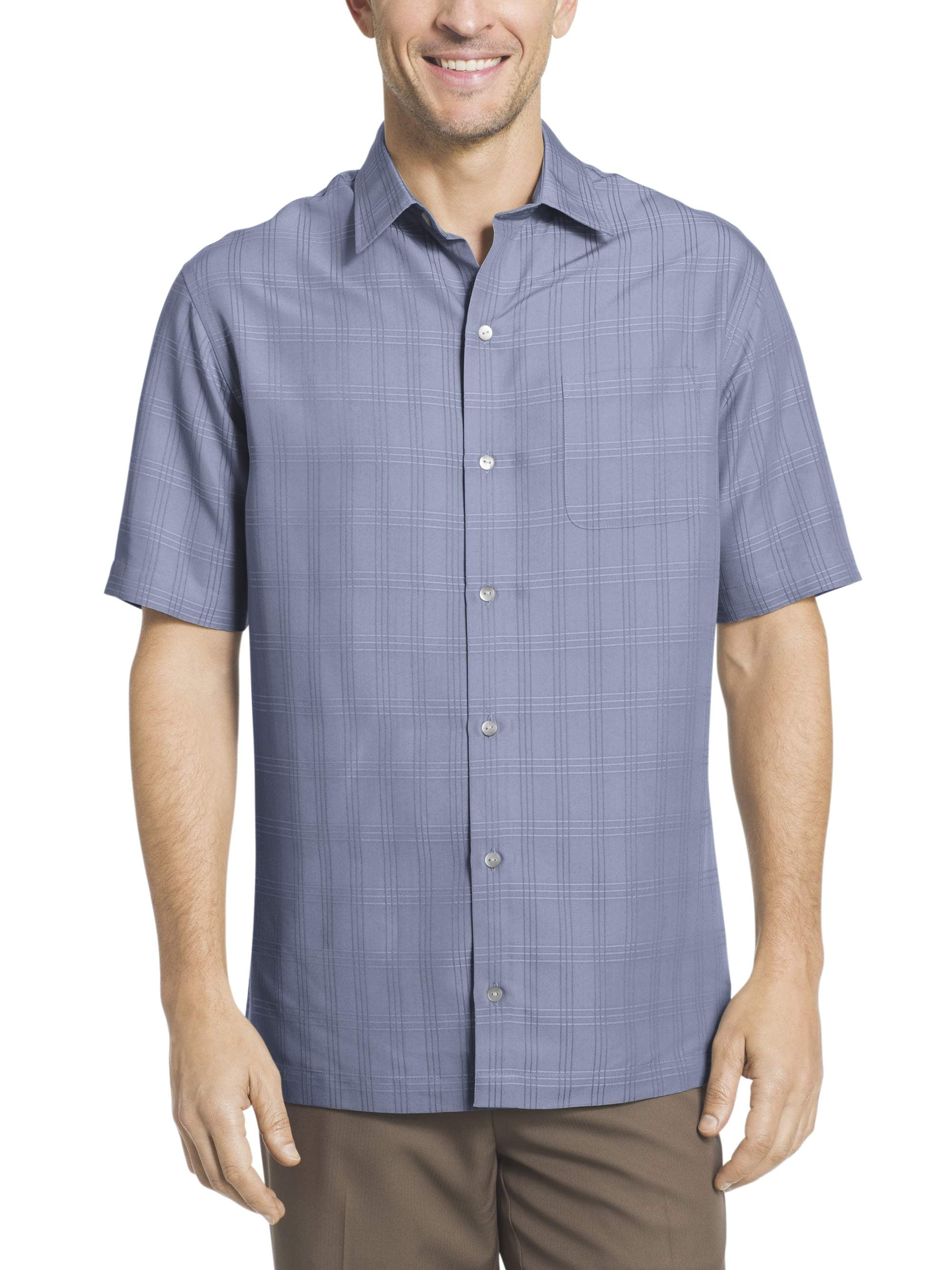 Van Heusen Men's Big and Tall Short Sleeve Windowpane Dobby Shirt
