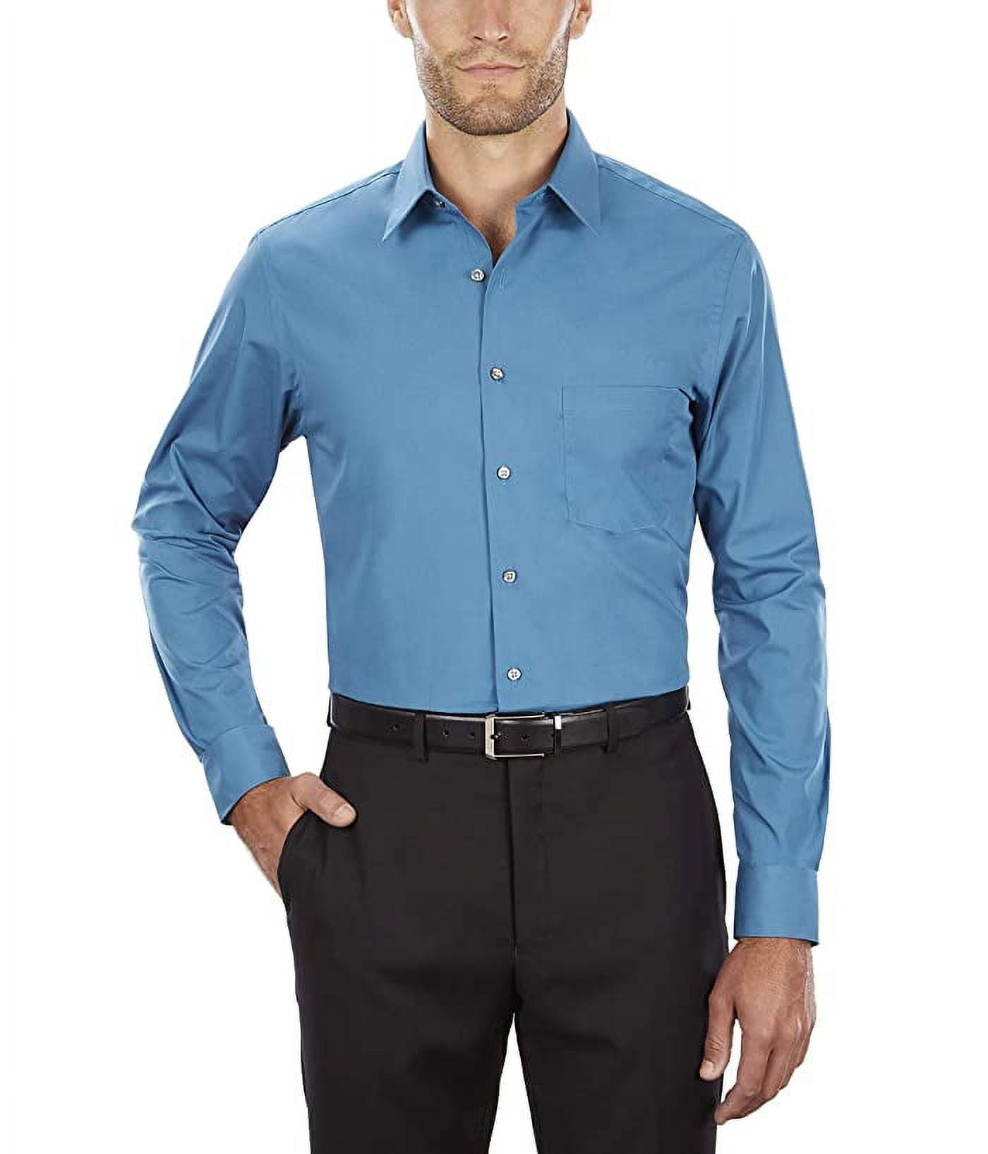 green emerald velvet dress Van Heusen Men's Dress Shirt Regular Fit Poplin Solid, Grey Stone, 16