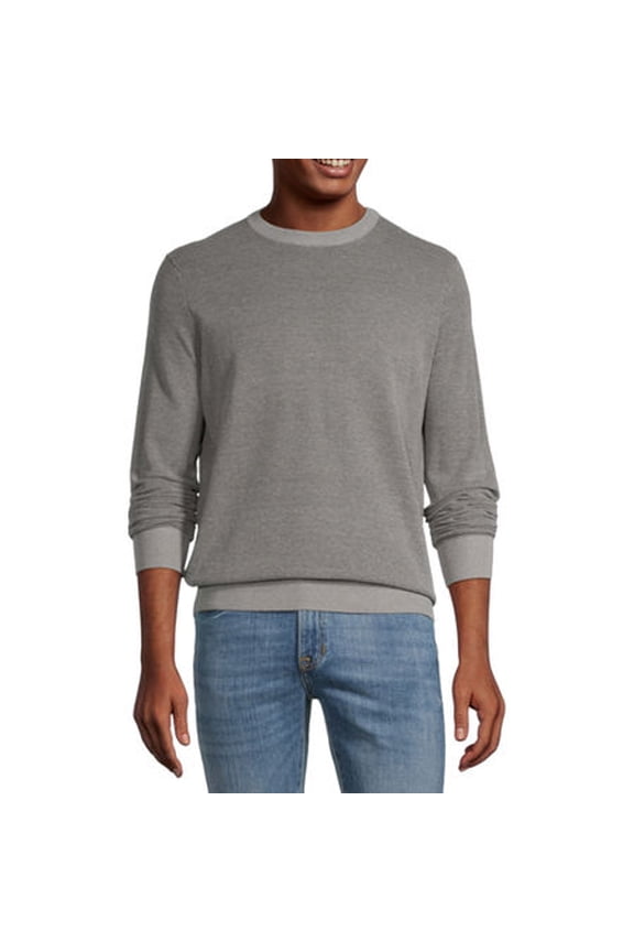 Men's Crew Neck Long Sleeve Pullover Sweater 2XL Gray