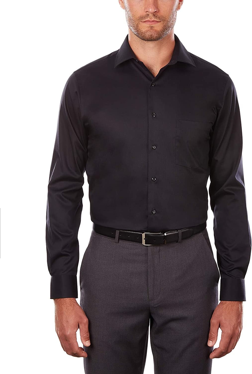 Van Heusen Men's Regular Fit Dress Shirt With Flex Collar & Stretch Fabric - Grey Mist, 16.5 Neck 36-37 Sleeve - View #8
