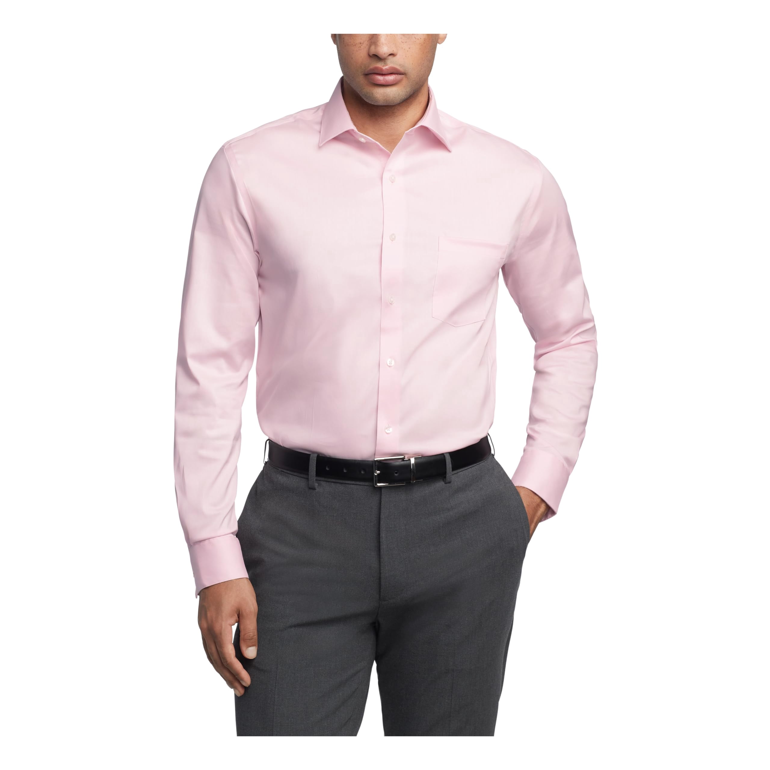 Tech Pant Van Heusen Men's Dress Shirt Regular Fit, Flex Collar Stretch   Blue Frost, 16.5 Neck 34-35 Sleeve Flat Front Pant