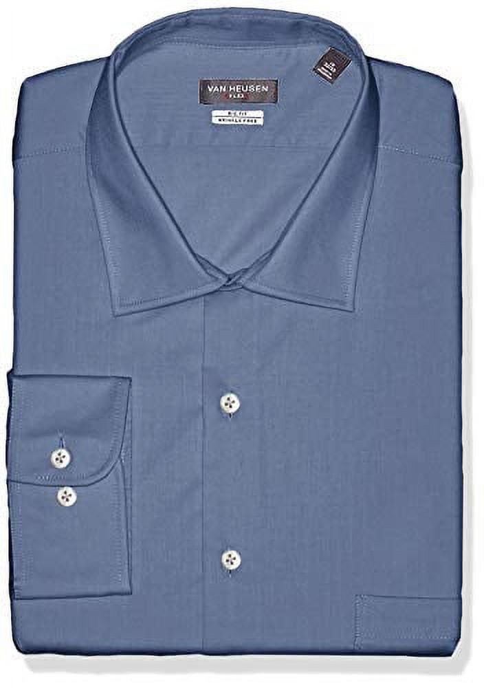 Van Heusen Men's FIT Dress Shirts Flex Collar Solid (Big and Tall), Dusty  Blue, 18.5 Neck 32-33 Sleeve (XX-Large)