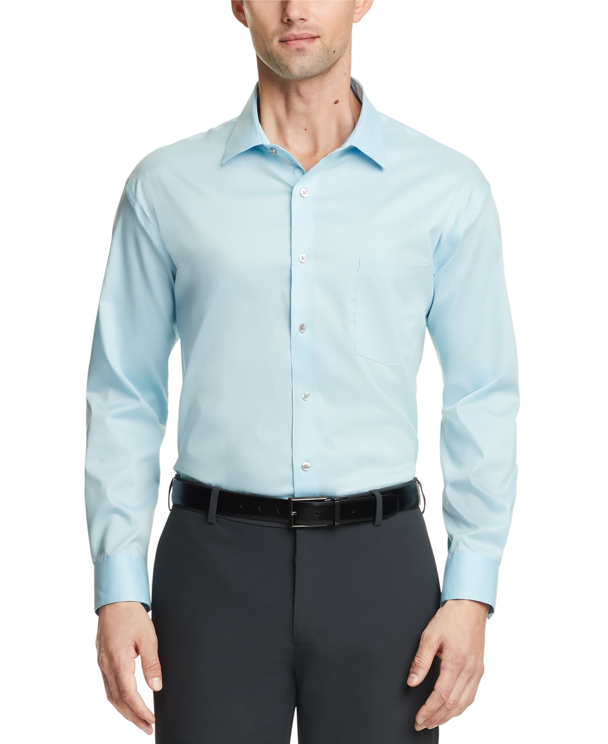 Van Heusen Men's Regular Fit Ultraflex Dress Shirt Blue Size 34X35 ...