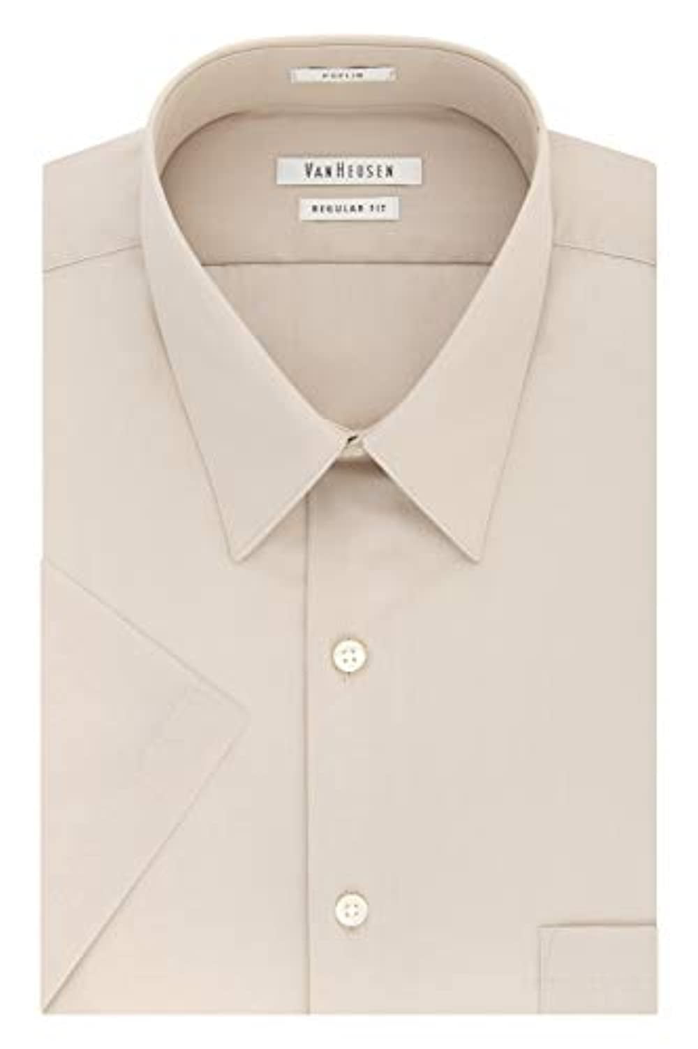 Van heusen men's dress shirt regular fit poplin solid cheap