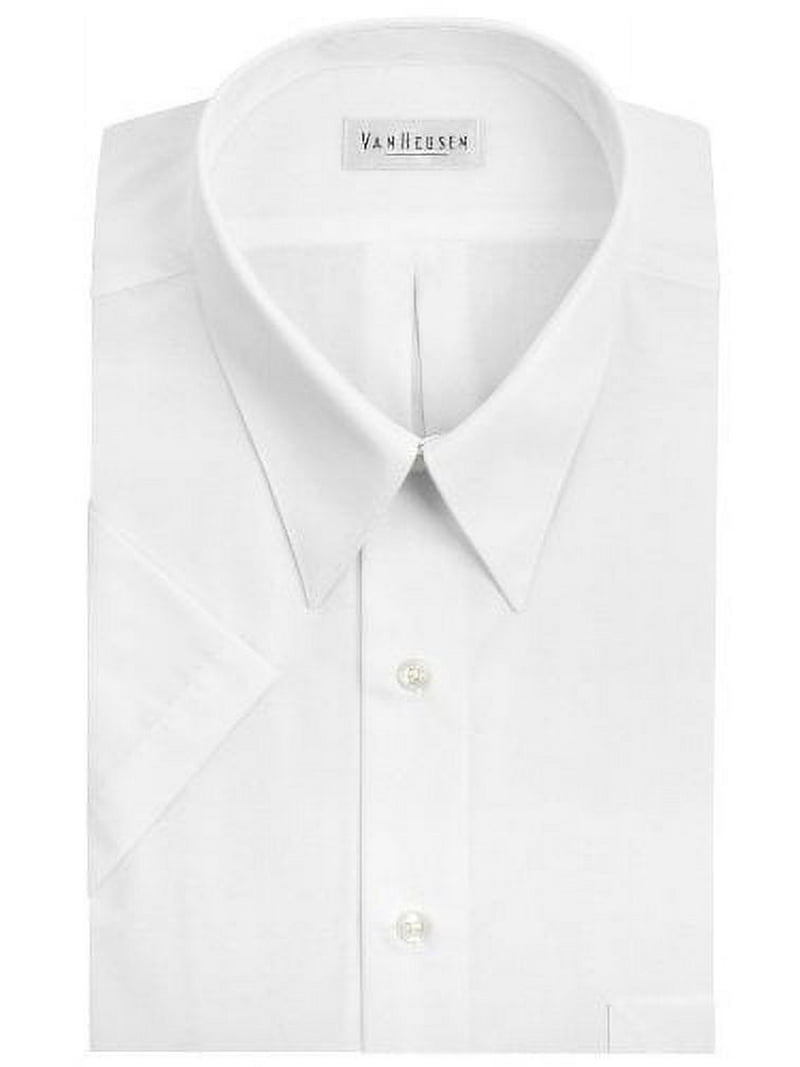 van heusen fitted dress shirts wrinkle free NEW Van Heusen Mens White Wrinkle Free Fitted Dress Shirt Sz M 15 34-35 MSRP $45