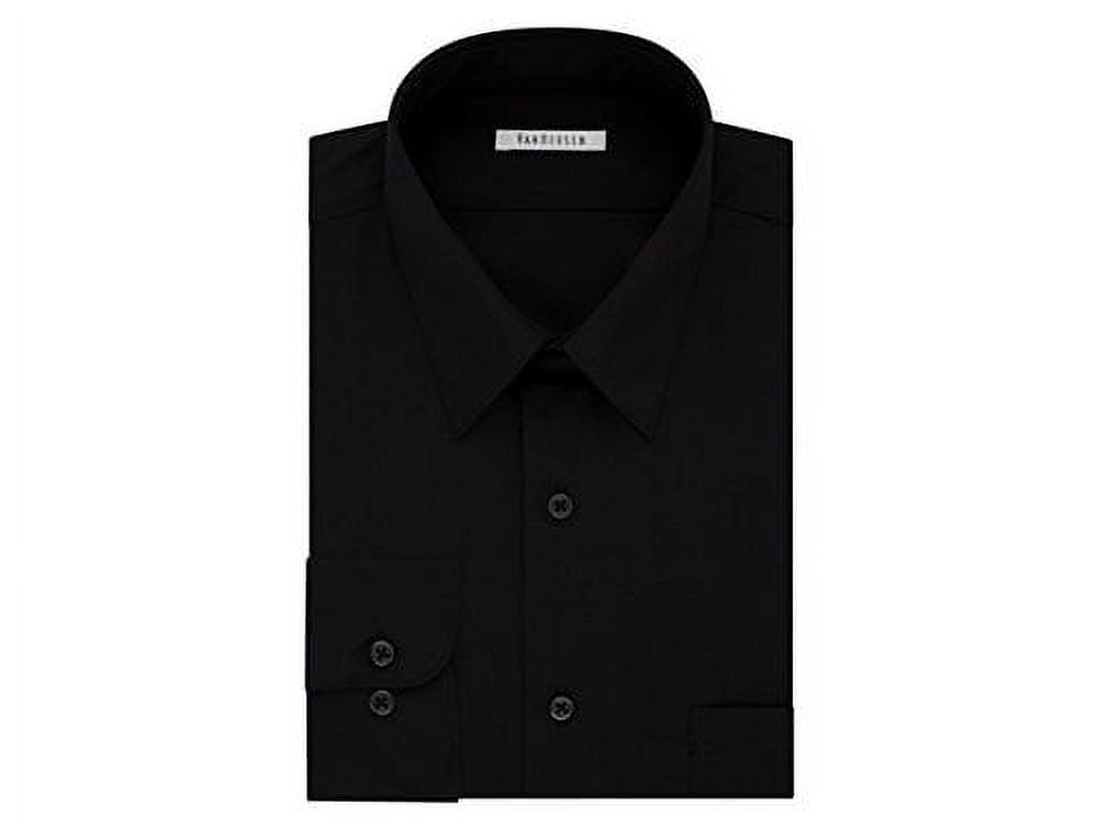 green emerald velvet dress Van Heusen Men's Dress Shirt Fitted Poplin Solid, Black, 14.5