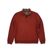 Van Heusen Mens Auburn Orange Flex Fleece Quarter-Zip Pullover Sweatshirt S