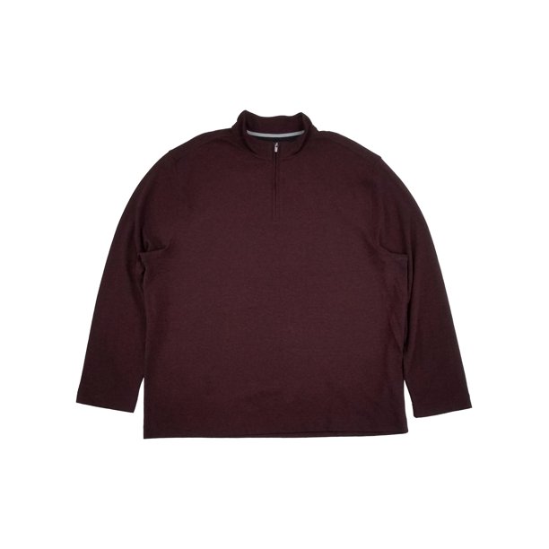 Van Heusen Mens Big Tall Burgundy Ottoman 1/4 Zip Pullover