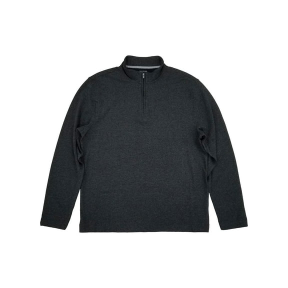 Van Heusen Mens Big & Tall Dark Gray Ottoman 1/4 Zip Pullover Sweatshirt XLT