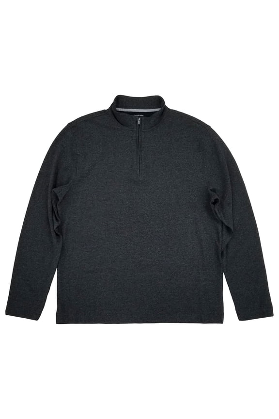 Mens Big & Tall Dark Gray Ottoman 1/4 Zip Pullover Sweatshirt XLT