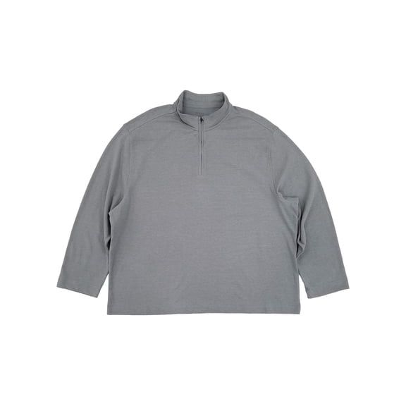 Van Heusen Mens Big & Tall Gray Ottoman Quarter Zip Pullover Sweatshirt 4XL