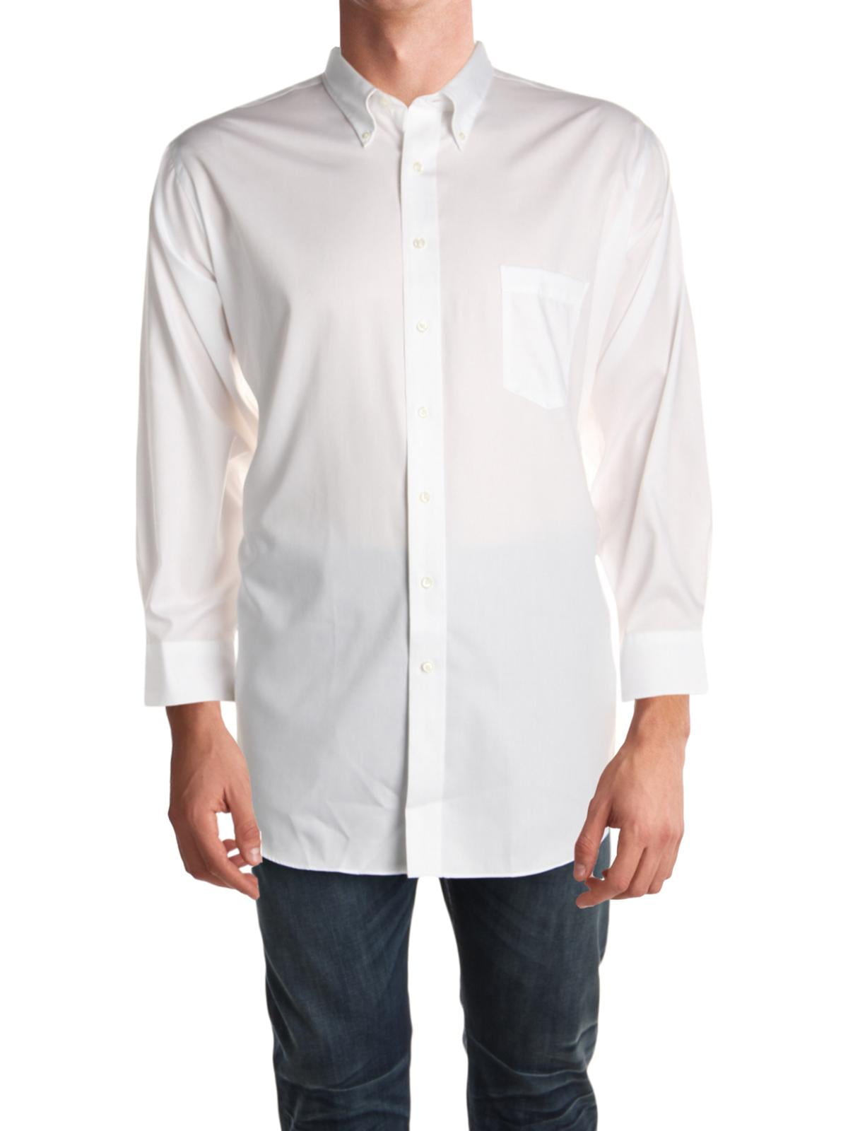 Van Heusen Big & Tall Mens Stretch Collar Classic Fit Button-Down Shirt, White