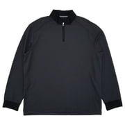 Van Heusen Mens Black Long Sleeve High Neck Pique Quarter-Zip Pullover 2XLT