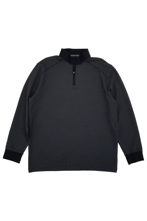 Mens Black Long Sleeve High Neck Pique Quarter-Zip Sweater XX-Large
