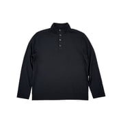 Van Heusen Mens Black Never Tuck Classic-Fit Buttoned Mock Neck Pullover S