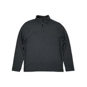 Van Heusen Mens Black Never Tuck Classic-Fit Quarter-Zip Pullover Sweatshirt S